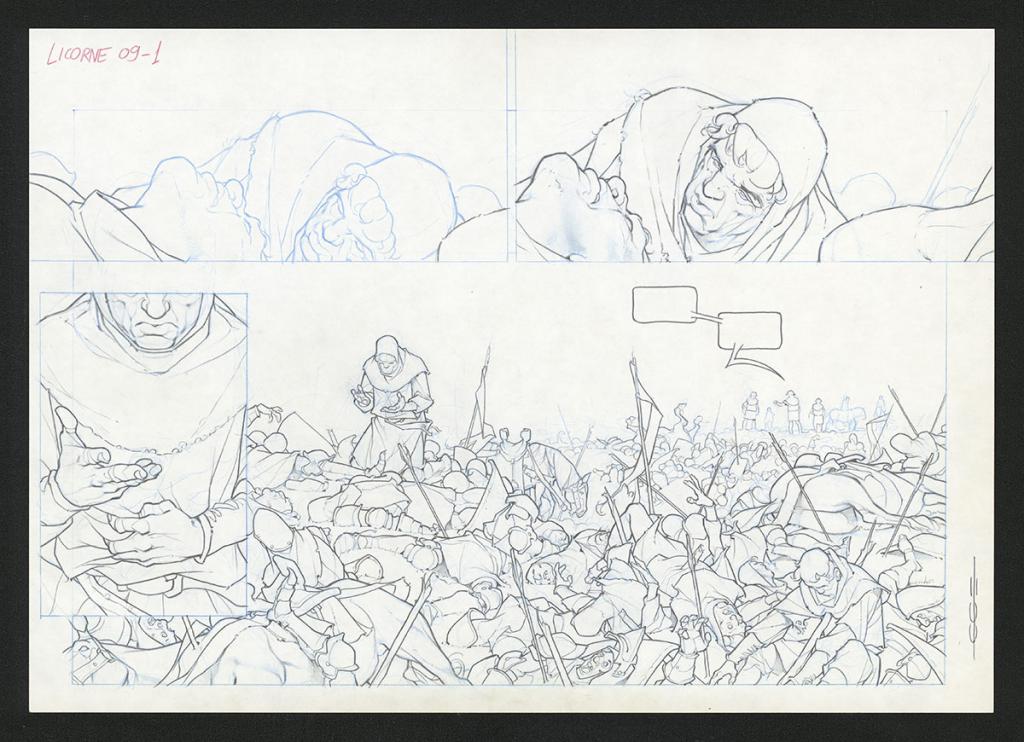 Planche originale - Guillermo Gonzalez - Mine de plomb et crayons de couleur  sur papier - 5554