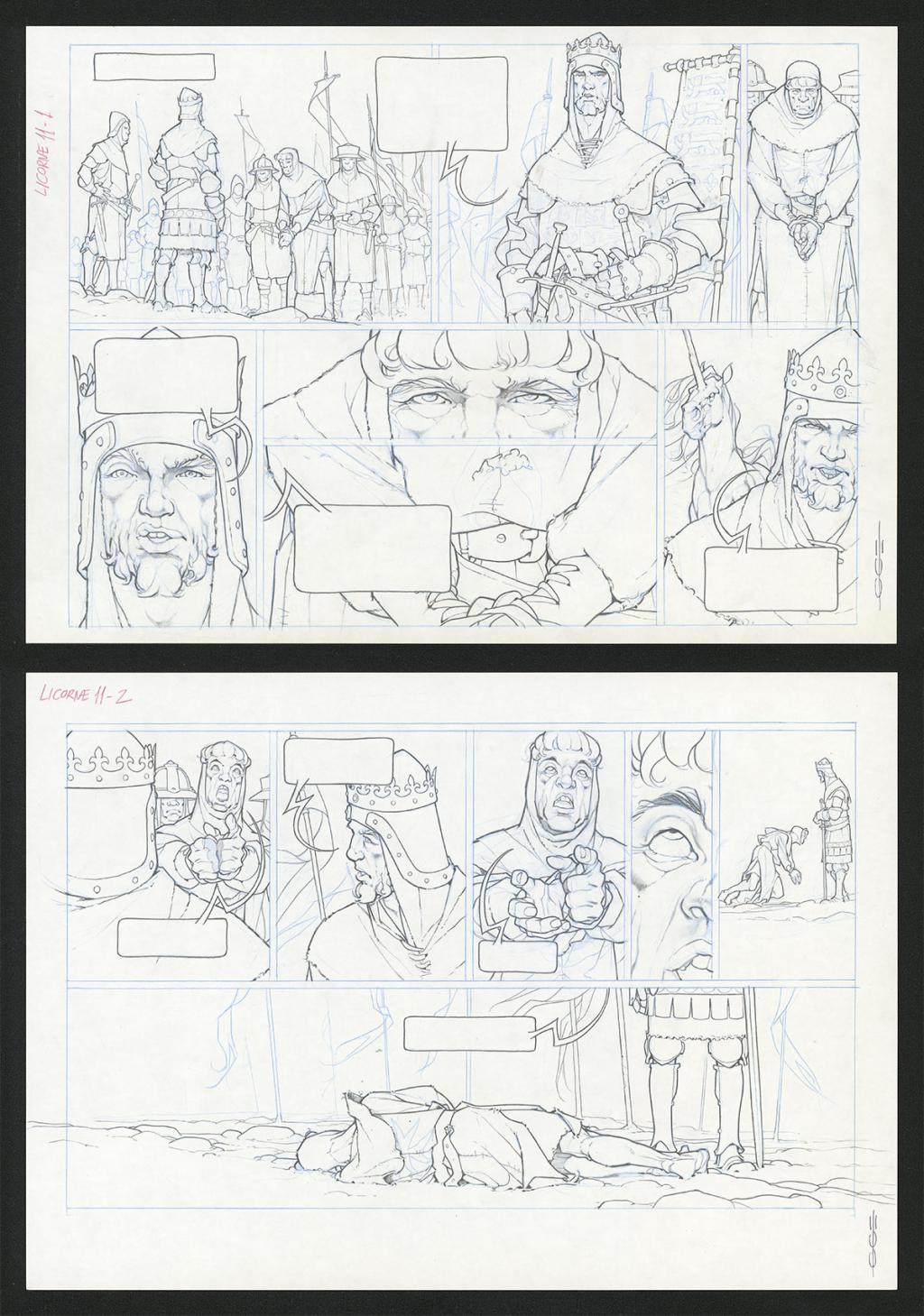 Planche originale - Guillermo Gonzalez - Mine de plomb et crayons de couleur  sur papier - 5462