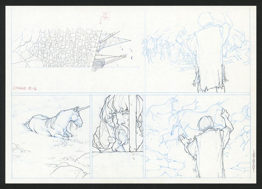 Planche originale ( strips pas dans le bon ordre ) - Guillermo Gonzalez - Mine de plomb et crayons de couleur  sur papier - 5463