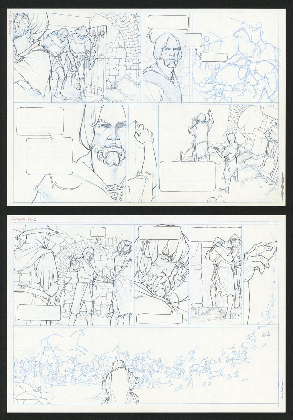 Planche originale - Guillermo Gonzalez - Mine de plomb et crayons de couleur  sur papier - 5464