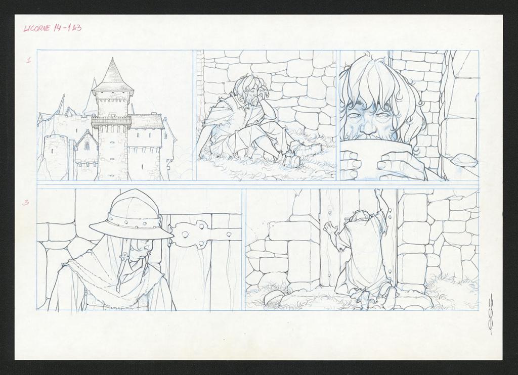 Planche originale ( strips pas dans le bon ordre ) - Guillermo Gonzalez - Mine de plomb et crayons de couleur  sur papier - 5465