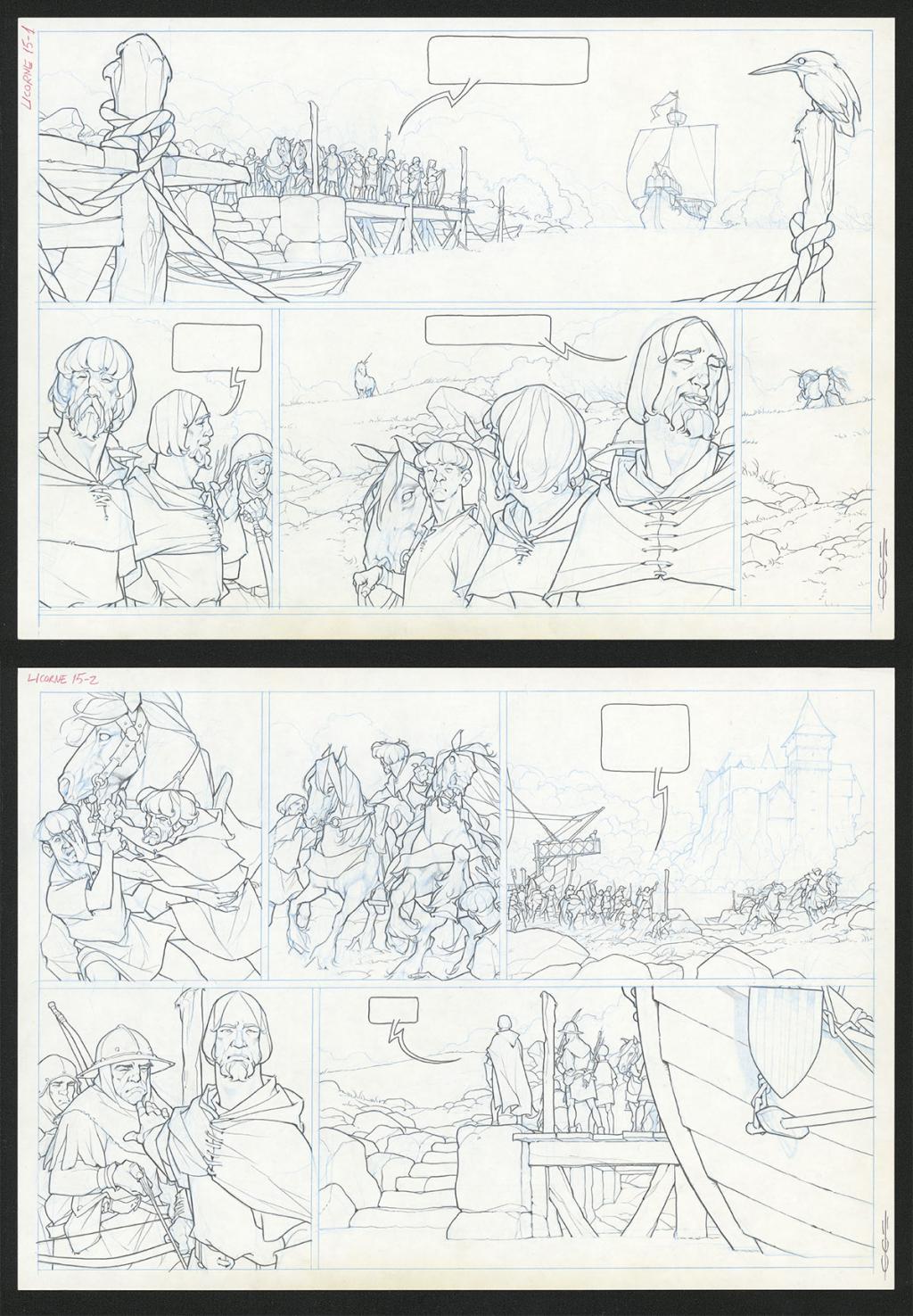 Planche originale - Guillermo Gonzalez - Mine de plomb et crayons de couleur  sur papier - 5466