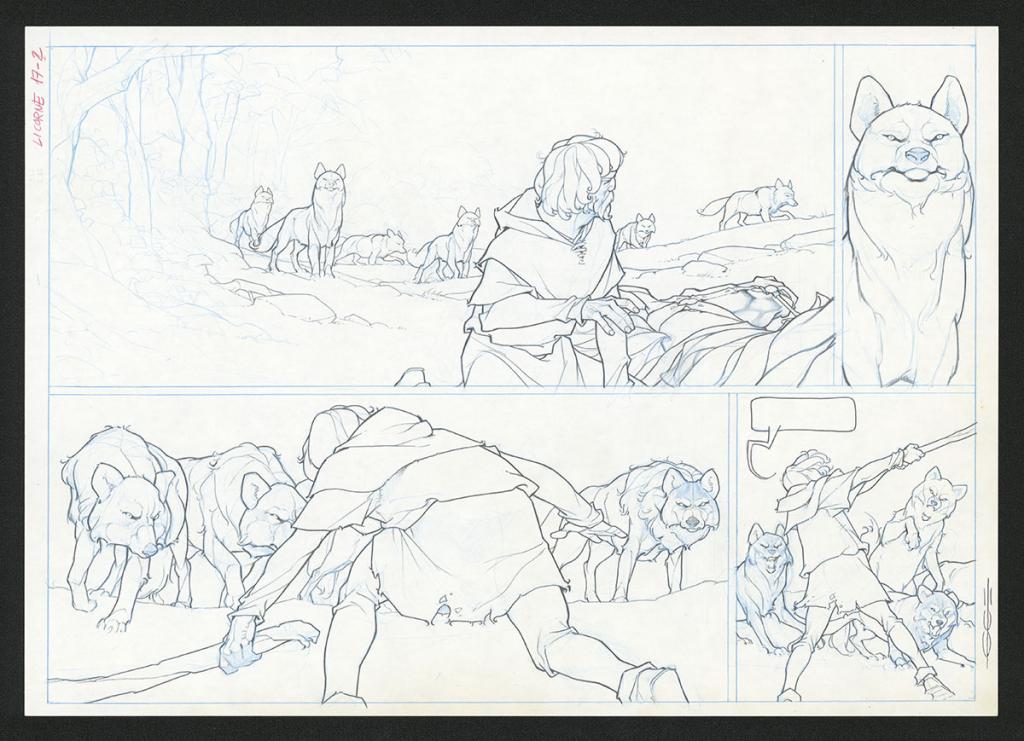 Planche originale ( strips pas dans le bon ordre ) - Guillermo Gonzalez - Mine de plomb et crayons de couleur  sur papier - 5555