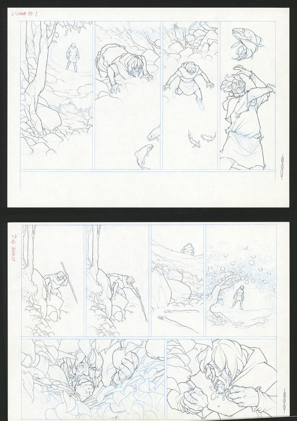 Planche originale - Guillermo Gonzalez - Mine de plomb et crayons de couleur  sur papier - 5468