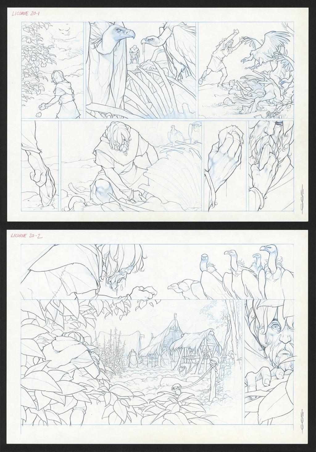 Planche originale - Guillermo Gonzalez - Mine de plomb et crayons de couleur  sur papier - 5469