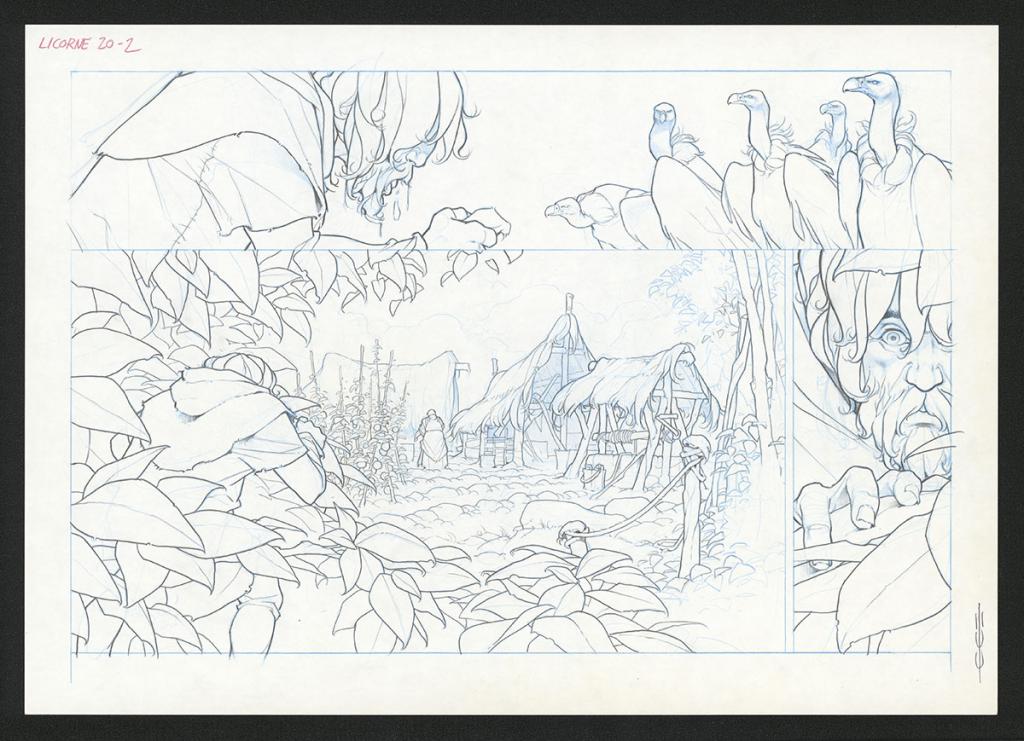 Planche originale - Guillermo Gonzalez - Mine de plomb et crayons de couleur  sur papier - 5469