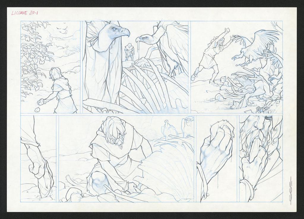 Planche originale - Guillermo Gonzalez - Mine de plomb et crayons de couleur  sur papier - 5469