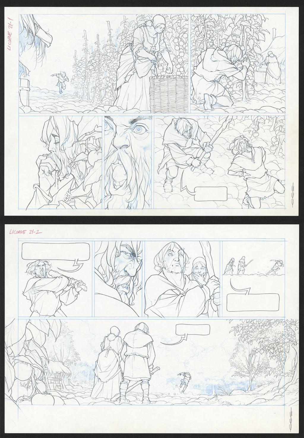 Planche originale - Guillermo Gonzalez - Mine de plomb et crayons de couleur  sur papier - 5470