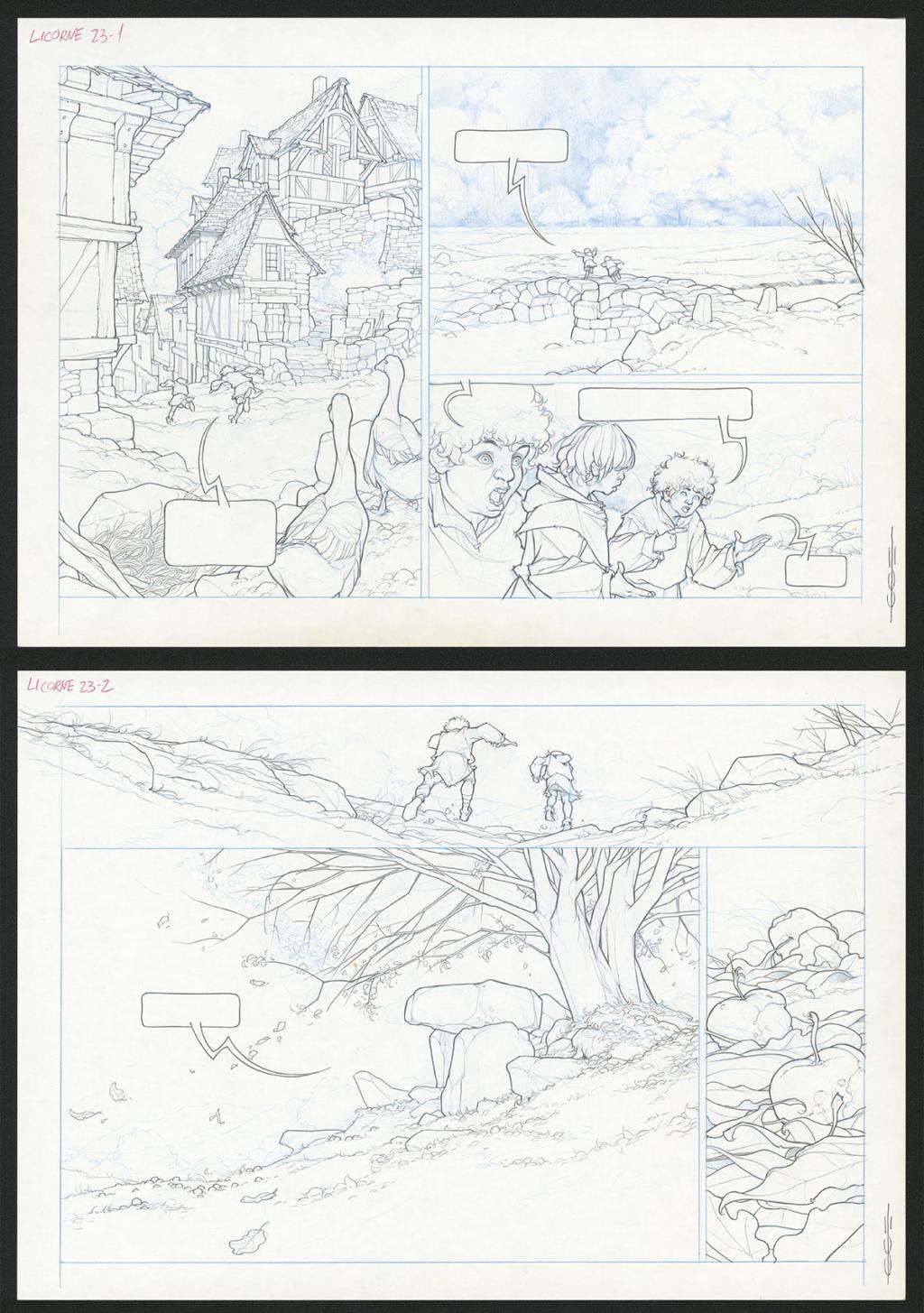 Planche originale - Guillermo Gonzalez - Mine de plomb et crayons de couleur  sur papier - 5460