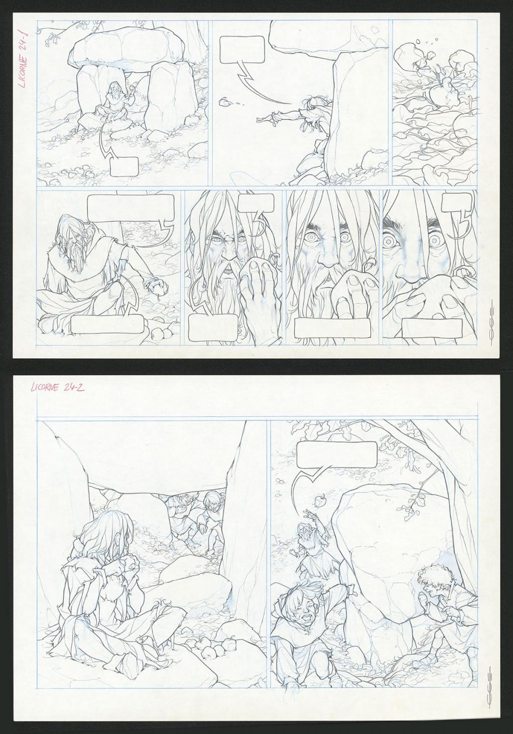 Planche originale - Guillermo Gonzalez - Mine de plomb et crayons de couleur  sur papier - 5477