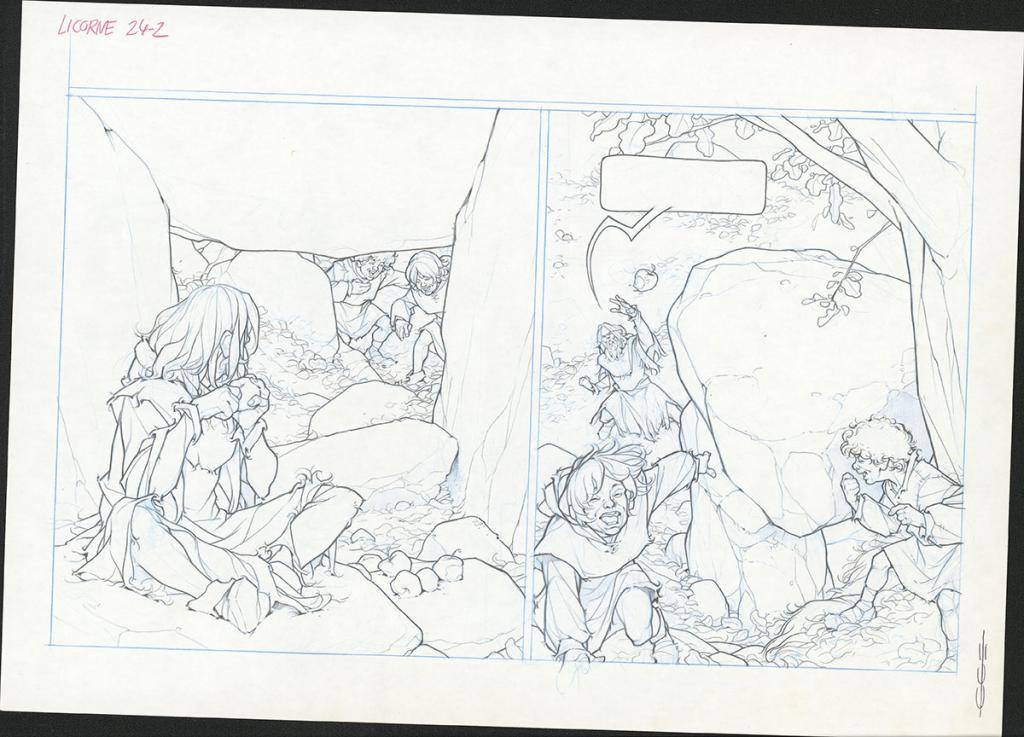 Planche originale - Guillermo Gonzalez - Mine de plomb et crayons de couleur  sur papier - 5477