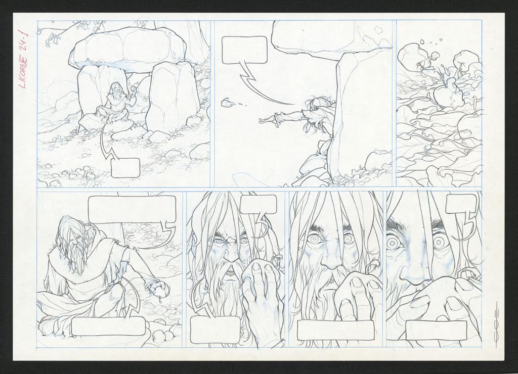 Planche originale - Guillermo Gonzalez - Mine de plomb et crayons de couleur  sur papier - 5477