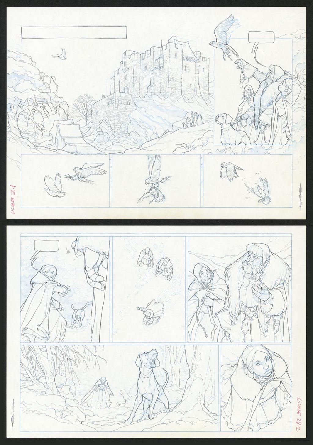 Planche originale - Guillermo Gonzalez - Mine de plomb et crayons de couleur  sur papier - 5558