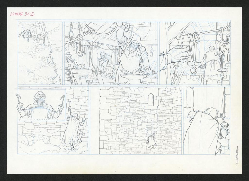 Planche originale - Guillermo Gonzalez - Mine de plomb et crayons de couleur  sur papier - 5479