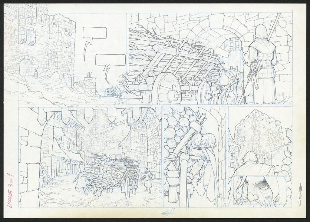 Planche originale - Guillermo Gonzalez - Mine de plomb et crayons de couleur  sur papier - 5479