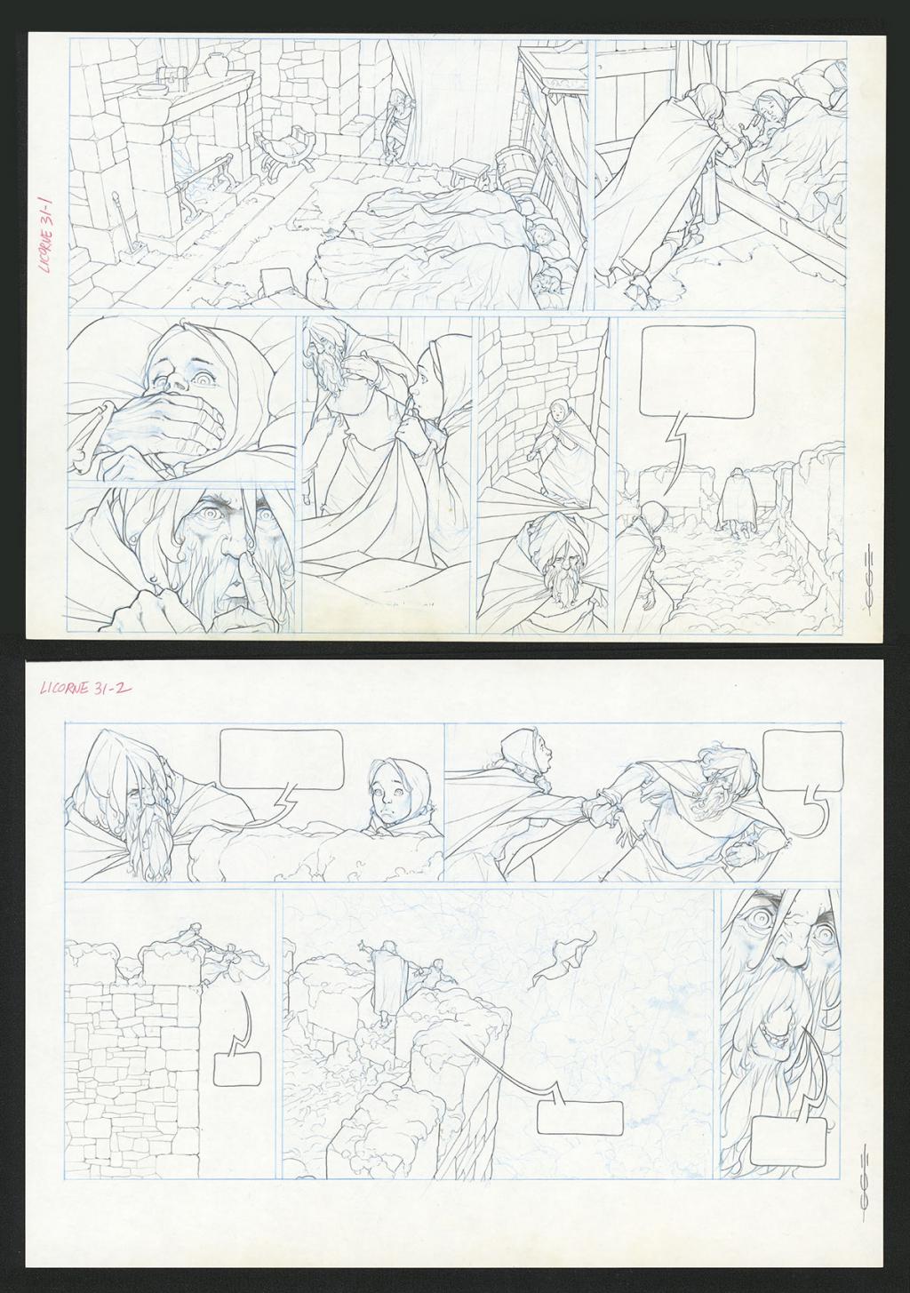 Planche originale - Guillermo Gonzalez - Mine de plomb et crayons de couleur  sur papier - 5480