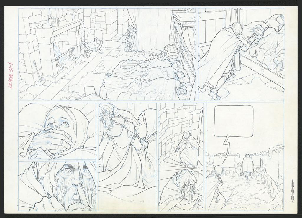 Planche originale - Guillermo Gonzalez - Mine de plomb et crayons de couleur  sur papier - 5480