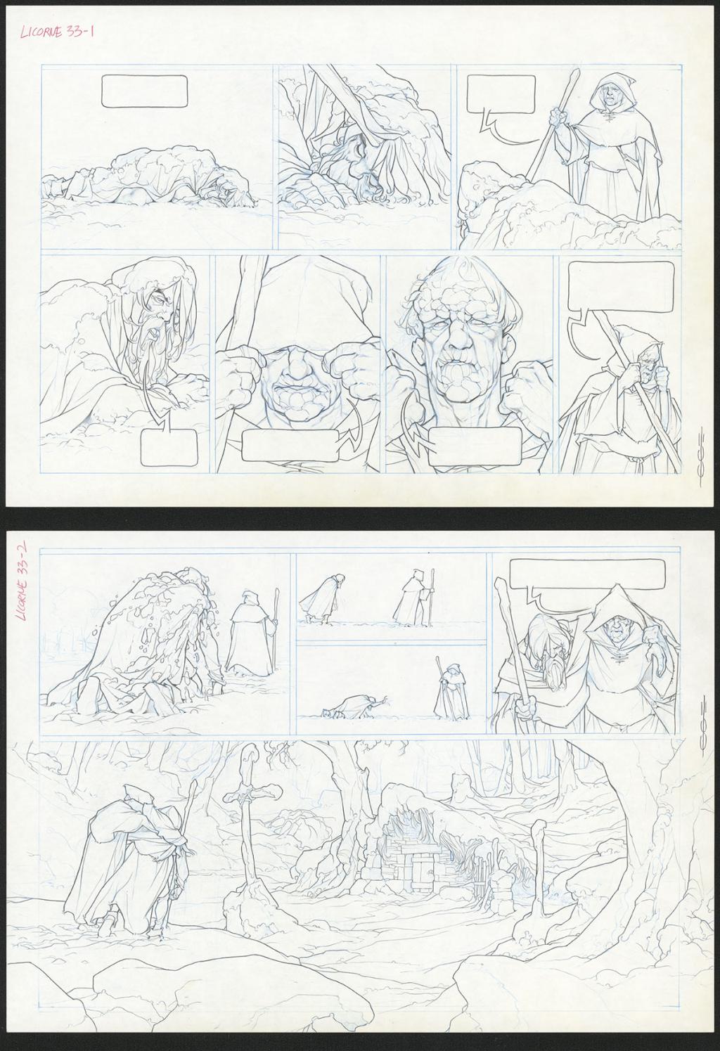 Planche originale - Guillermo Gonzalez - Mine de plomb et crayons de couleur  sur papier - 5482