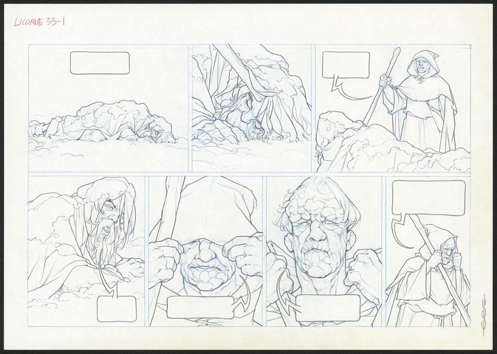 Planche originale - Guillermo Gonzalez - Mine de plomb et crayons de couleur  sur papier - 5482