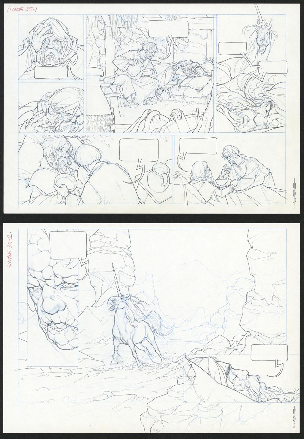 Planche originale - Guillermo Gonzalez - Mine de plomb et crayons de couleur  sur papier - 5553