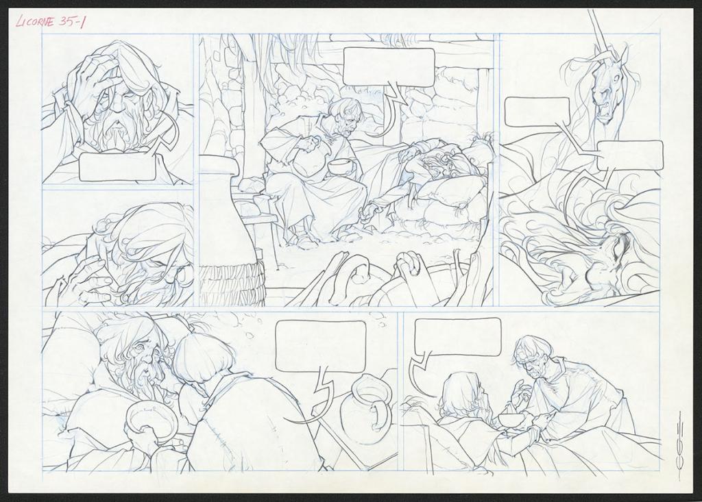 Planche originale - Guillermo Gonzalez - Mine de plomb et crayons de couleur  sur papier - 5553