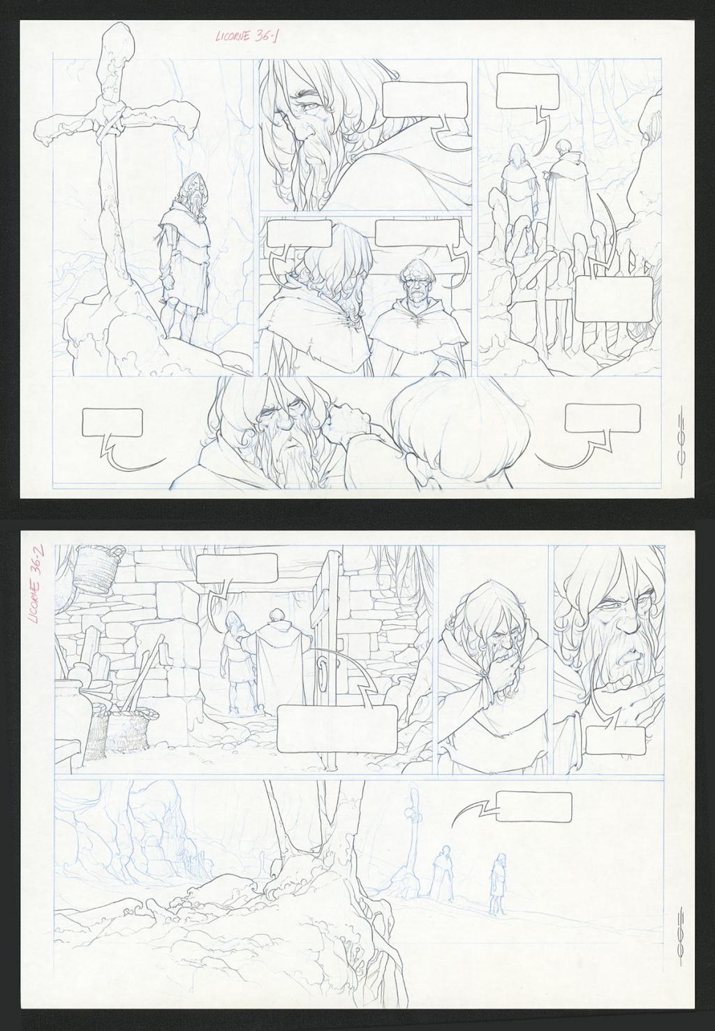 Planche originale - Guillermo Gonzalez - Mine de plomb et crayons de couleur  sur papier - 5449