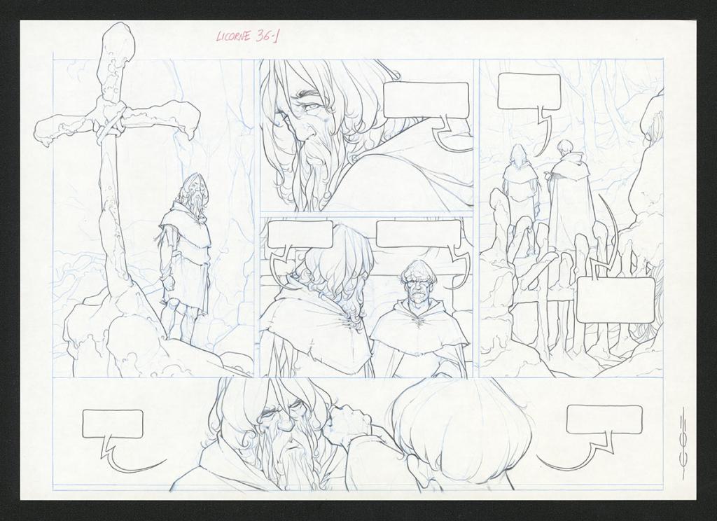 Planche originale - Guillermo Gonzalez - Mine de plomb et crayons de couleur  sur papier - 5449