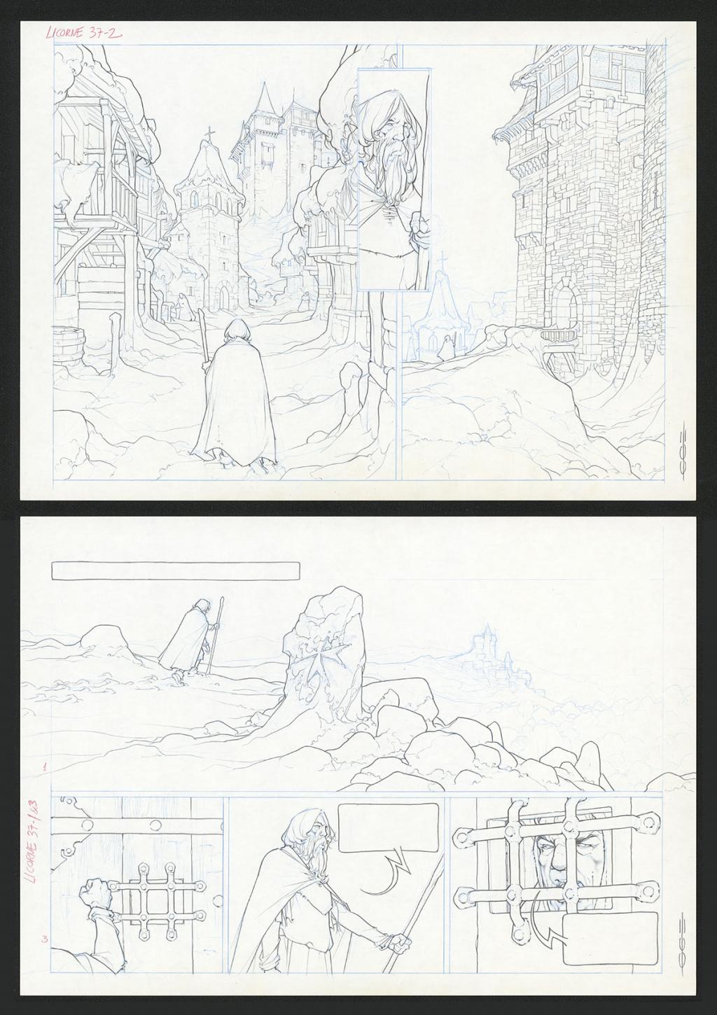 Planche originale - Guillermo Gonzalez - Mine de plomb et crayons de couleur  sur papier - 5450