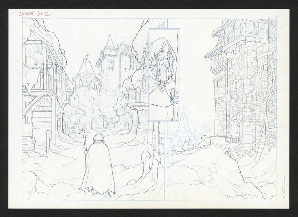 Planche originale - Guillermo Gonzalez - Mine de plomb et crayons de couleur  sur papier - 5450