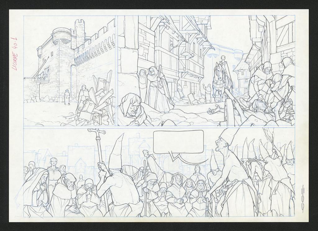 Planche originale  ( strips pas dans le bon ordre ) - Guillermo Gonzalez - Mine de plomb et crayons de couleur  sur papier - 5453