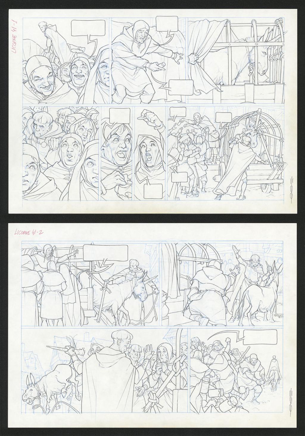 Planche originale - Guillermo Gonzalez - Mine de plomb et crayons de couleur  sur papier - 5454