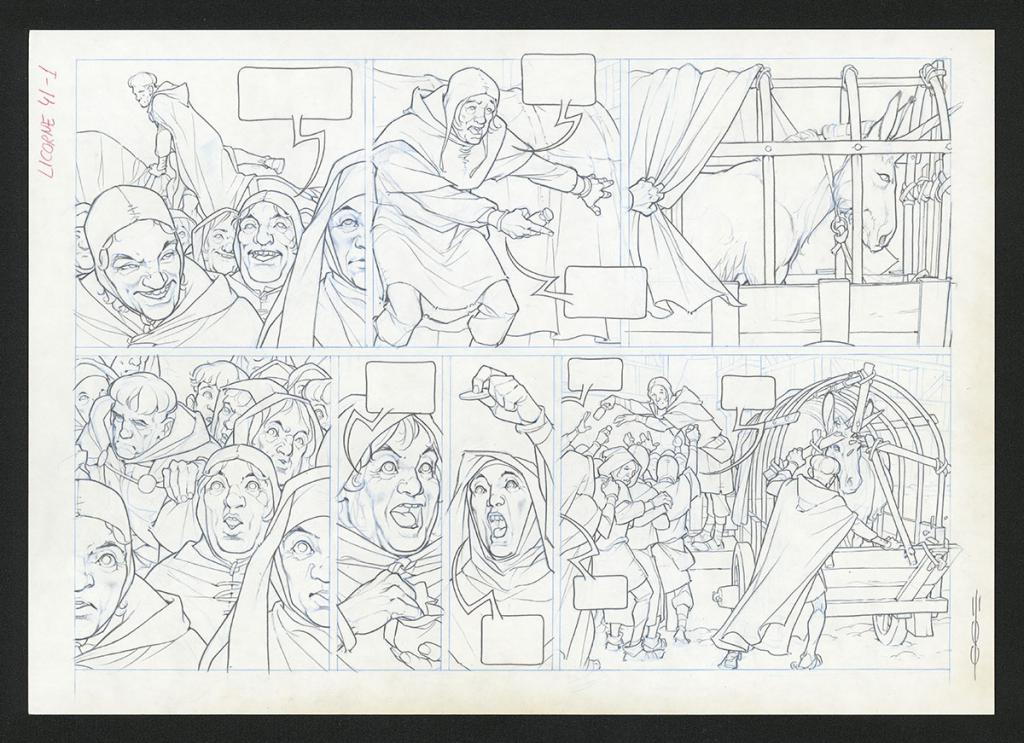 Planche originale - Guillermo Gonzalez - Mine de plomb et crayons de couleur  sur papier - 5454