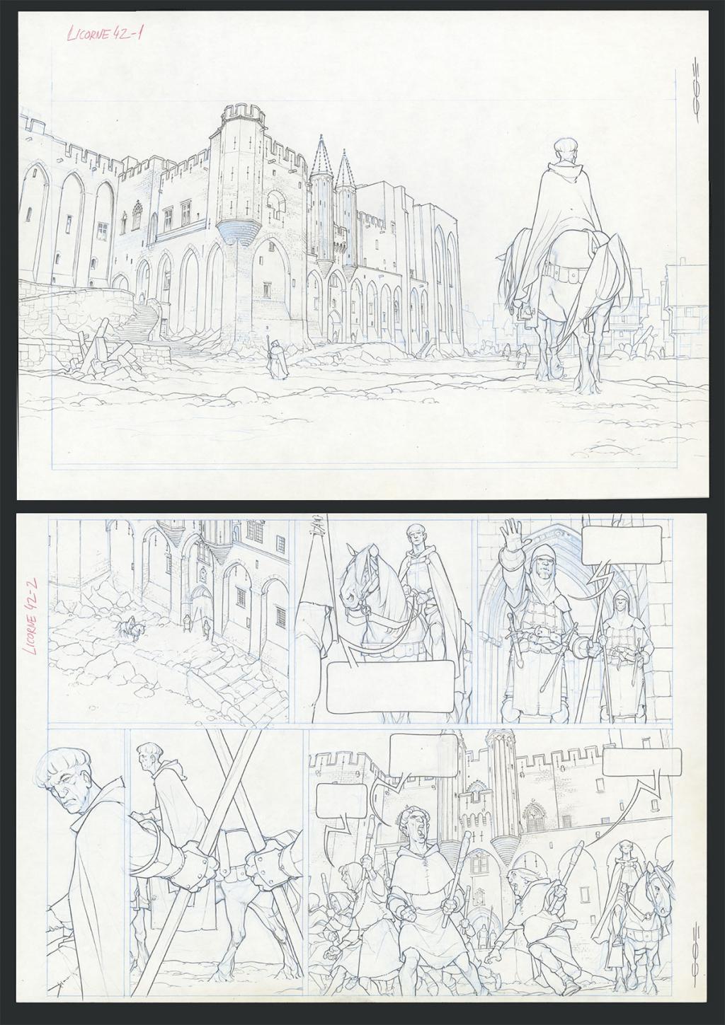 Planche originale - Guillermo Gonzalez - Mine de plomb et crayons de couleur  sur papier - 5455