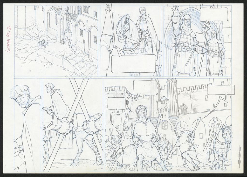 Planche originale - Guillermo Gonzalez - Mine de plomb et crayons de couleur  sur papier - 5455