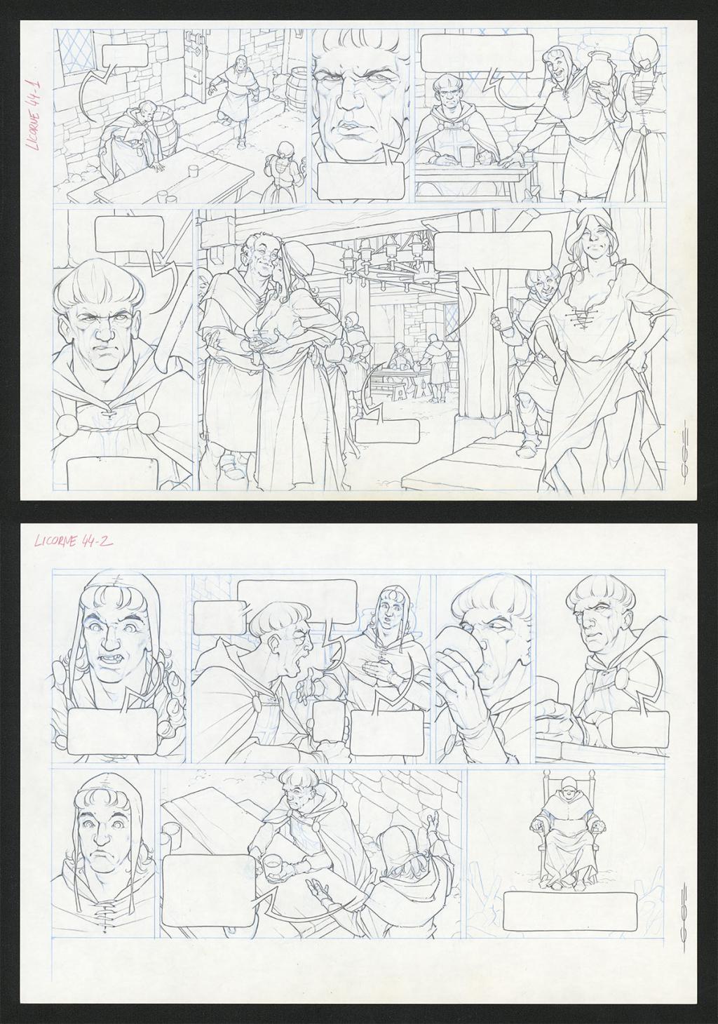 Planche originale - Guillermo Gonzalez - Mine de plomb et crayons de couleur  sur papier - 5457