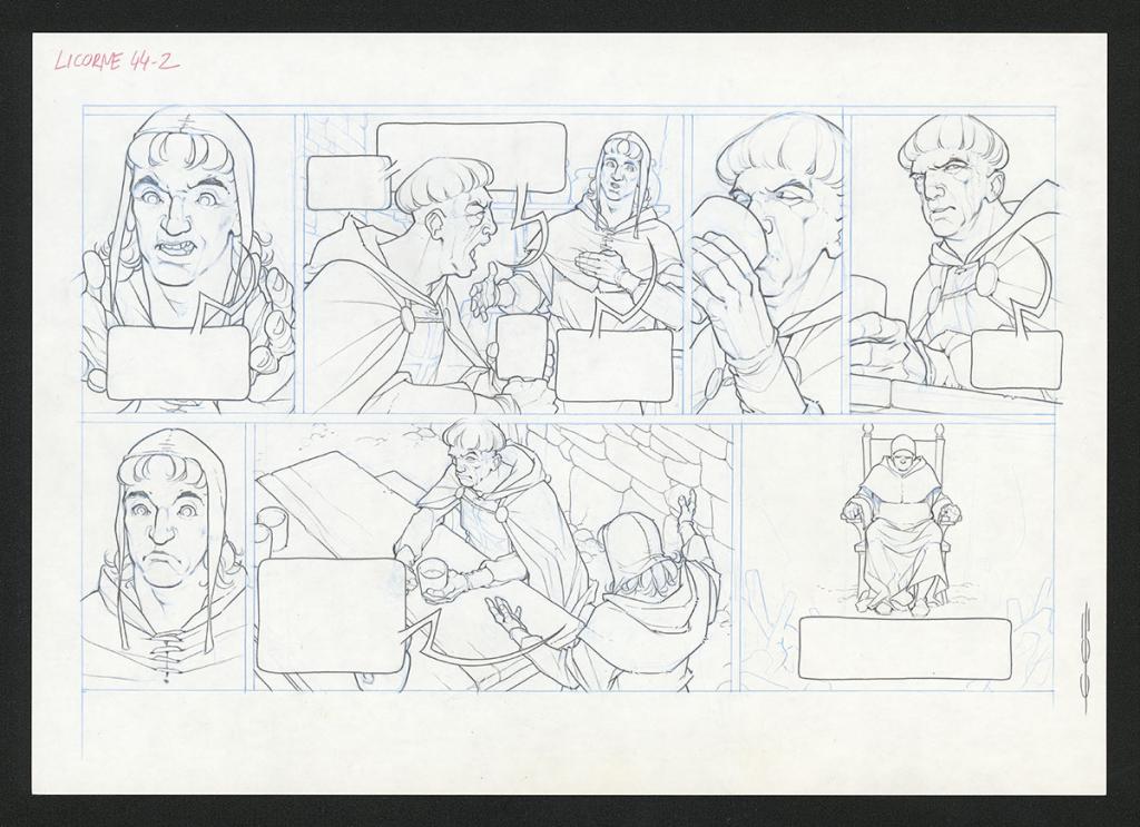 Planche originale - Guillermo Gonzalez - Mine de plomb et crayons de couleur  sur papier - 5457