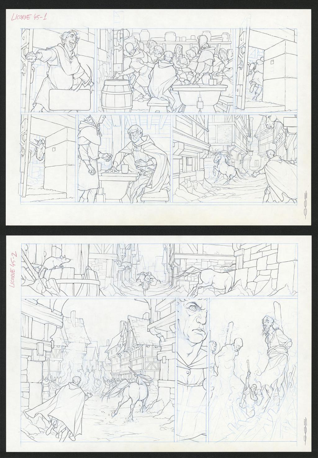 Planche originale - Guillermo Gonzalez - Mine de plomb et crayons de couleur  sur papier - 5458