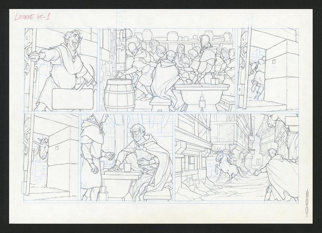 Planche originale - Guillermo Gonzalez - Mine de plomb et crayons de couleur  sur papier - 5458