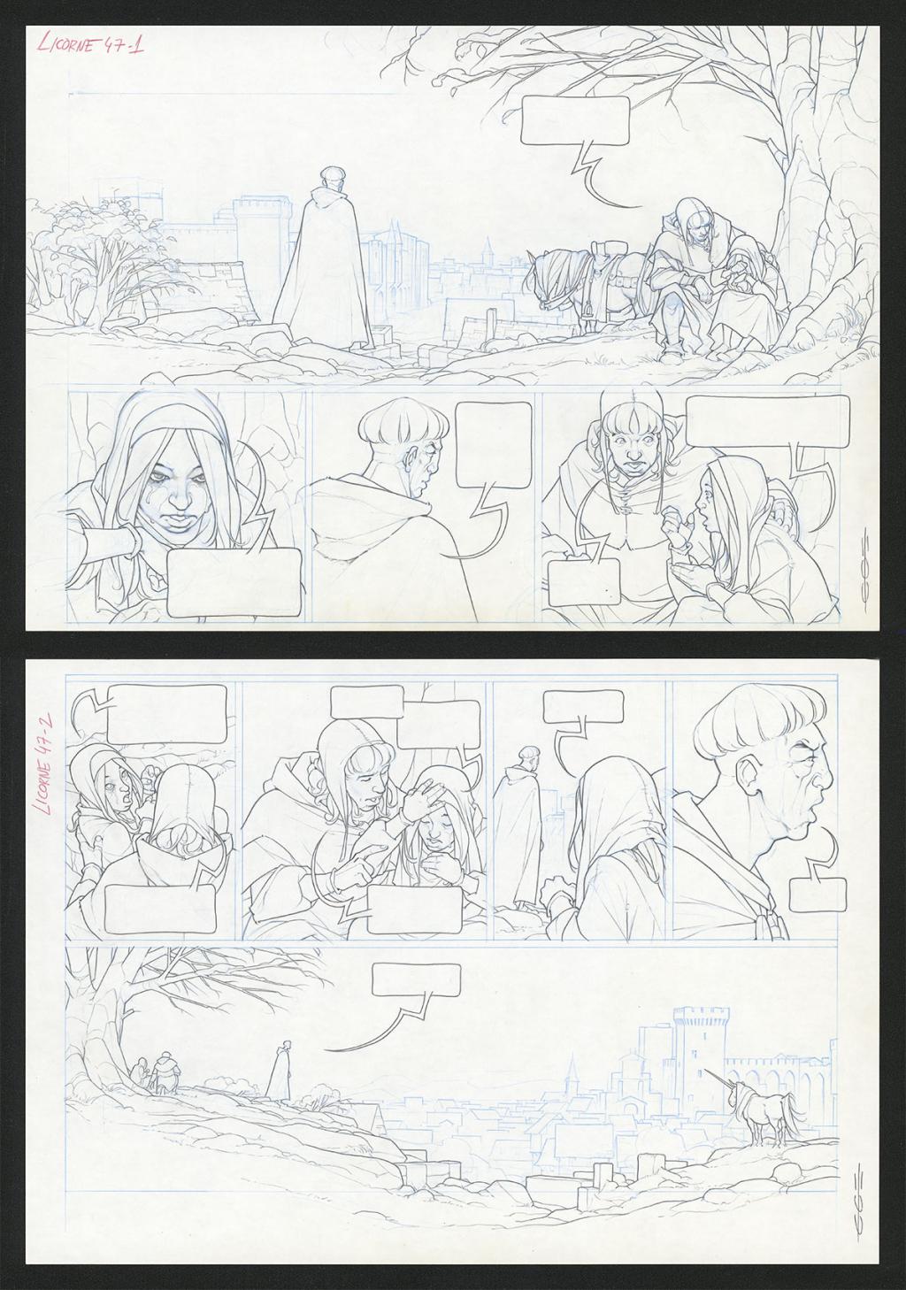 Planche originale - Guillermo Gonzalez - Mine de plomb et crayons de couleur  sur papier - 5476