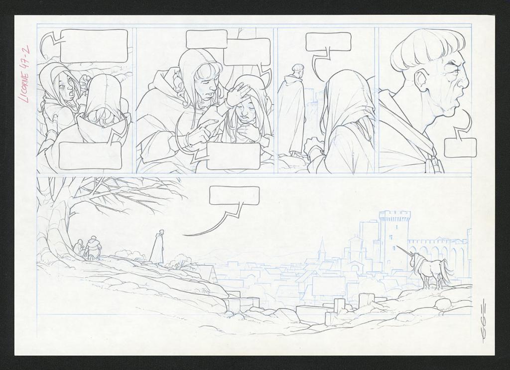 Planche originale - Guillermo Gonzalez - Mine de plomb et crayons de couleur  sur papier - 5476