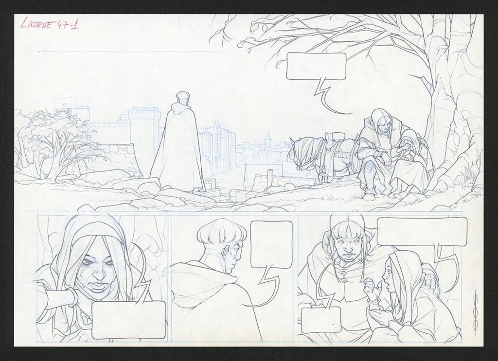 Planche originale - Guillermo Gonzalez - Mine de plomb et crayons de couleur  sur papier - 5476