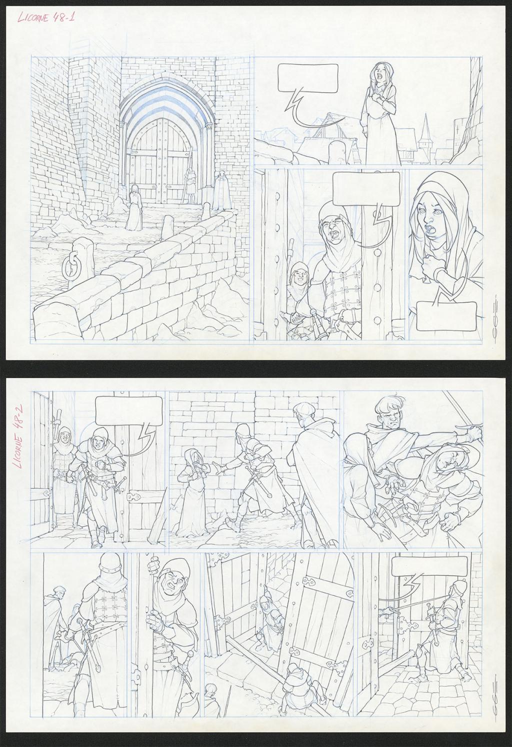 Planche originale - Guillermo Gonzalez - Mine de plomb et crayons de couleur  sur papier - 5475