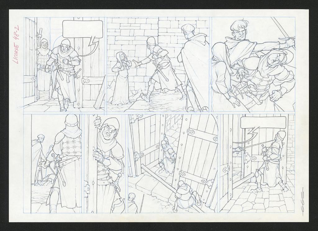 Planche originale - Guillermo Gonzalez - Mine de plomb et crayons de couleur  sur papier - 5475