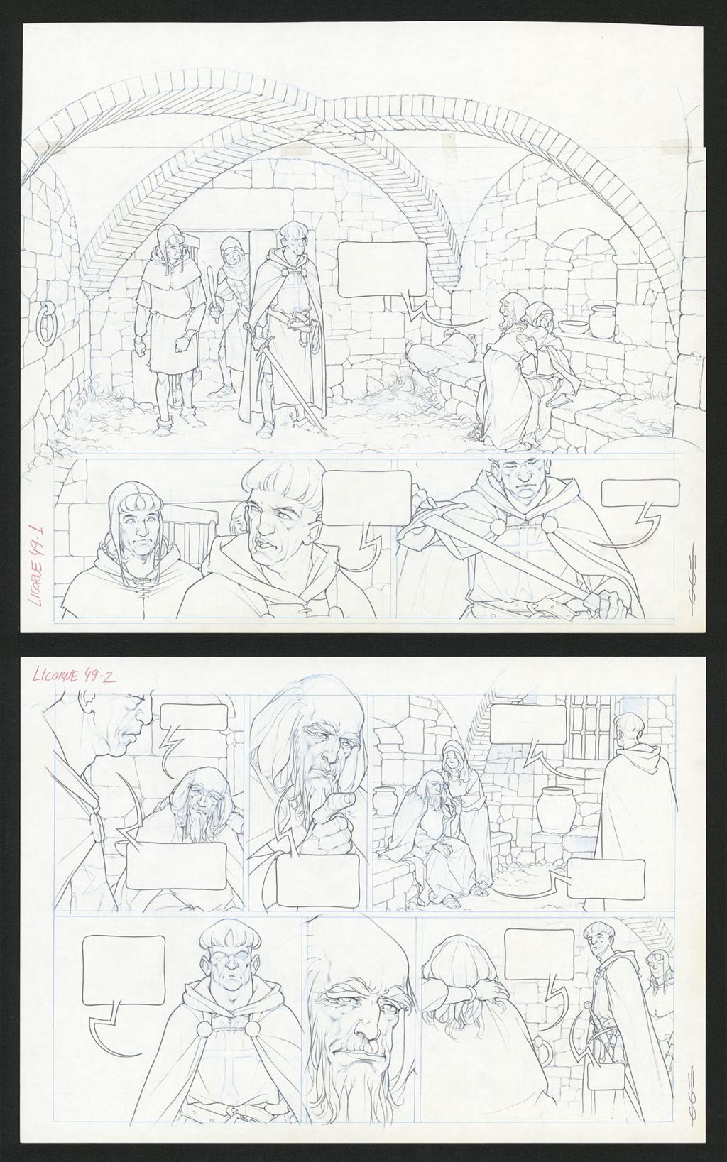 Planche originale - Guillermo Gonzalez - Mine de plomb et crayons de couleur  sur papier - 5474