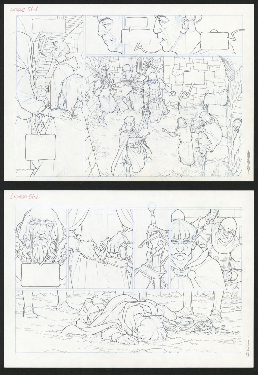 Planche originale - Guillermo Gonzalez - Mine de plomb et crayons de couleur  sur papier - 5447