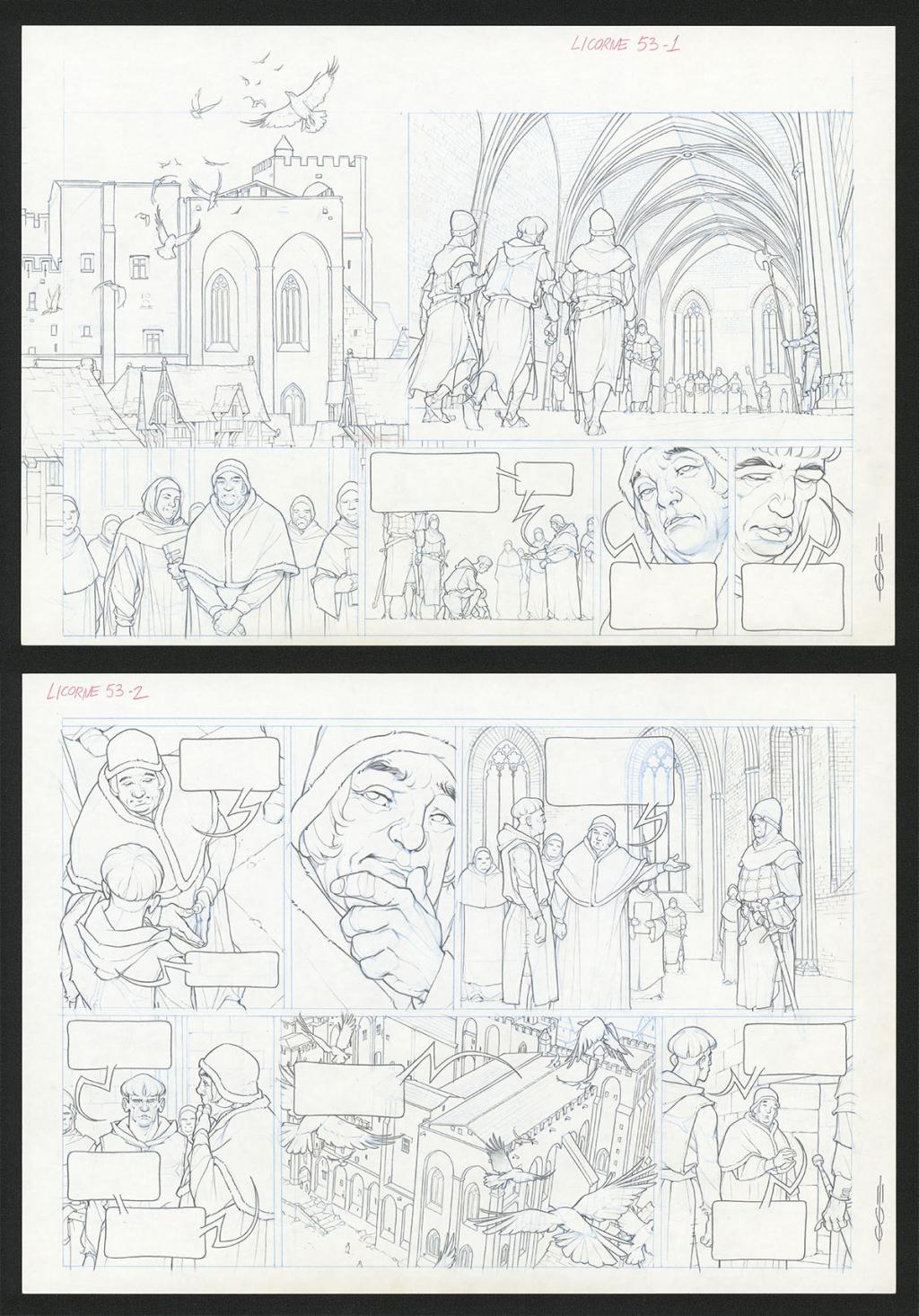 Planche originale - Guillermo Gonzalez - Mine de plomb et crayons de couleur  sur papier - 5483