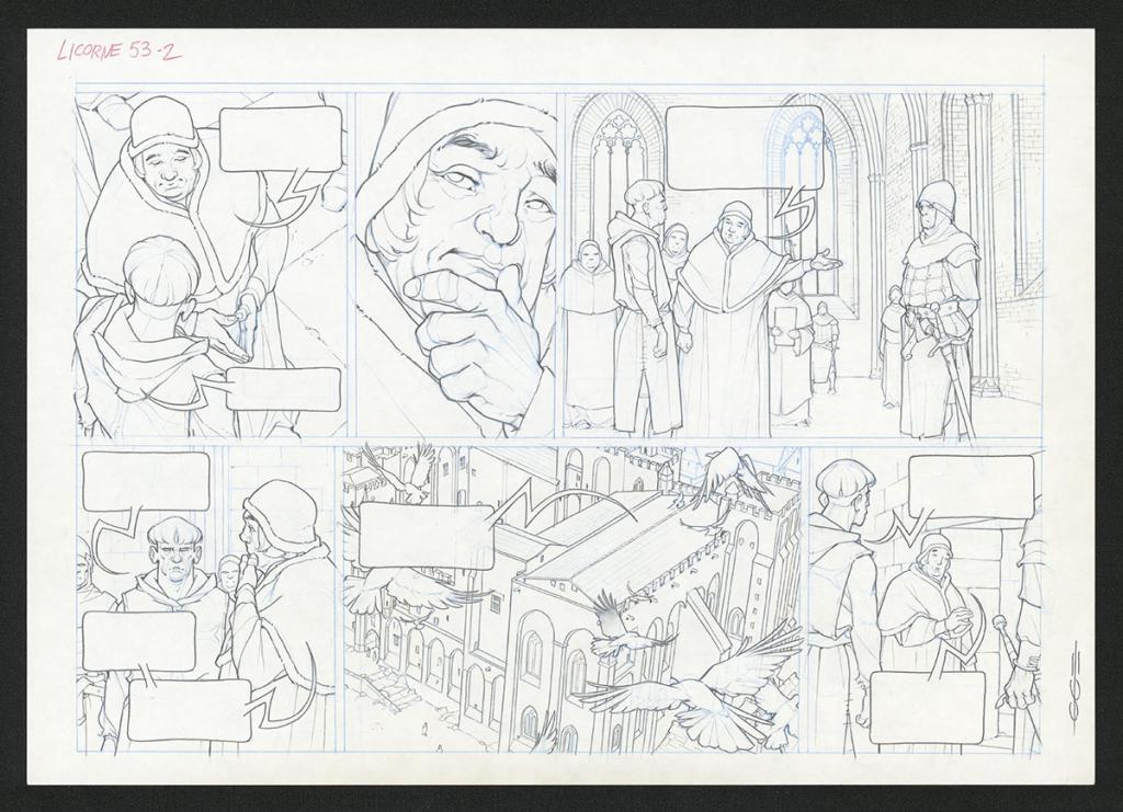 Planche originale - Guillermo Gonzalez - Mine de plomb et crayons de couleur  sur papier - 5483