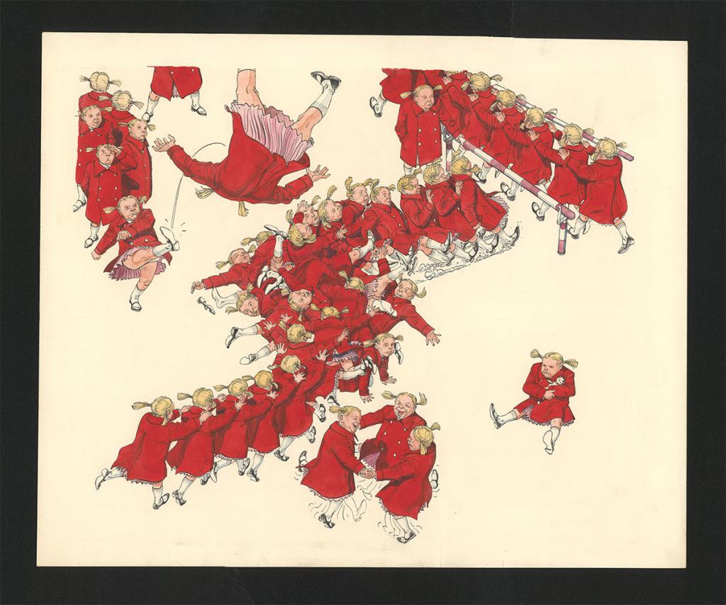 Illustration originale en deux parties figurant les 12 étapes des pages de transition - François Boucq - Encre de couleur sur papier - 5544