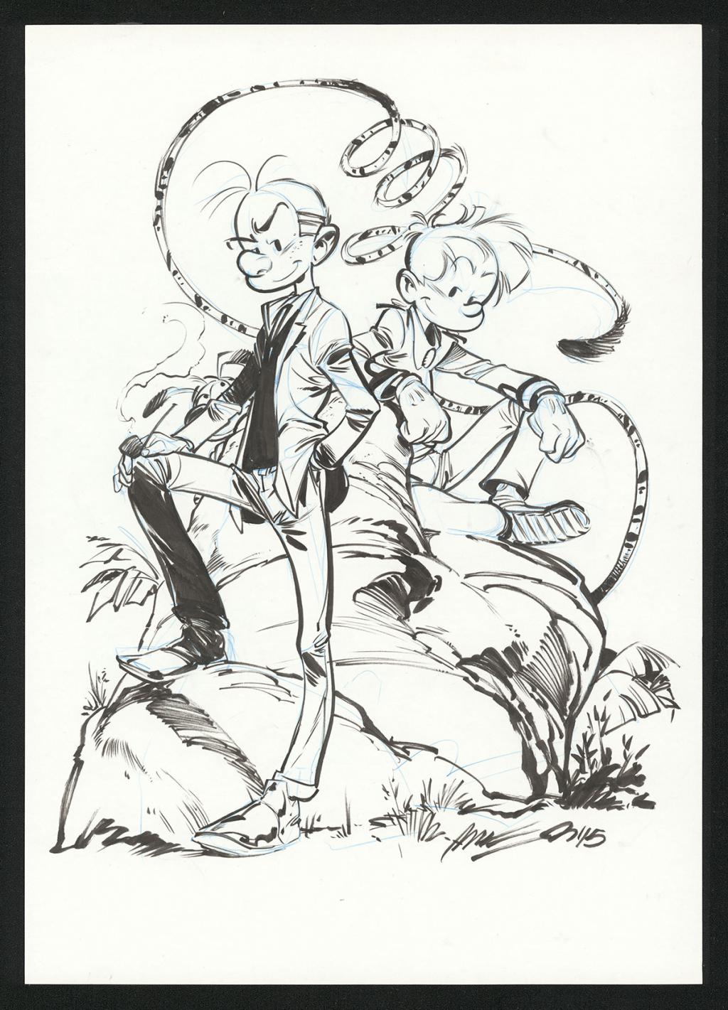 Illustration originale -plusieurs pliures sur l'original - José Luis Munuera - Encre de Chine sur papier - 5525