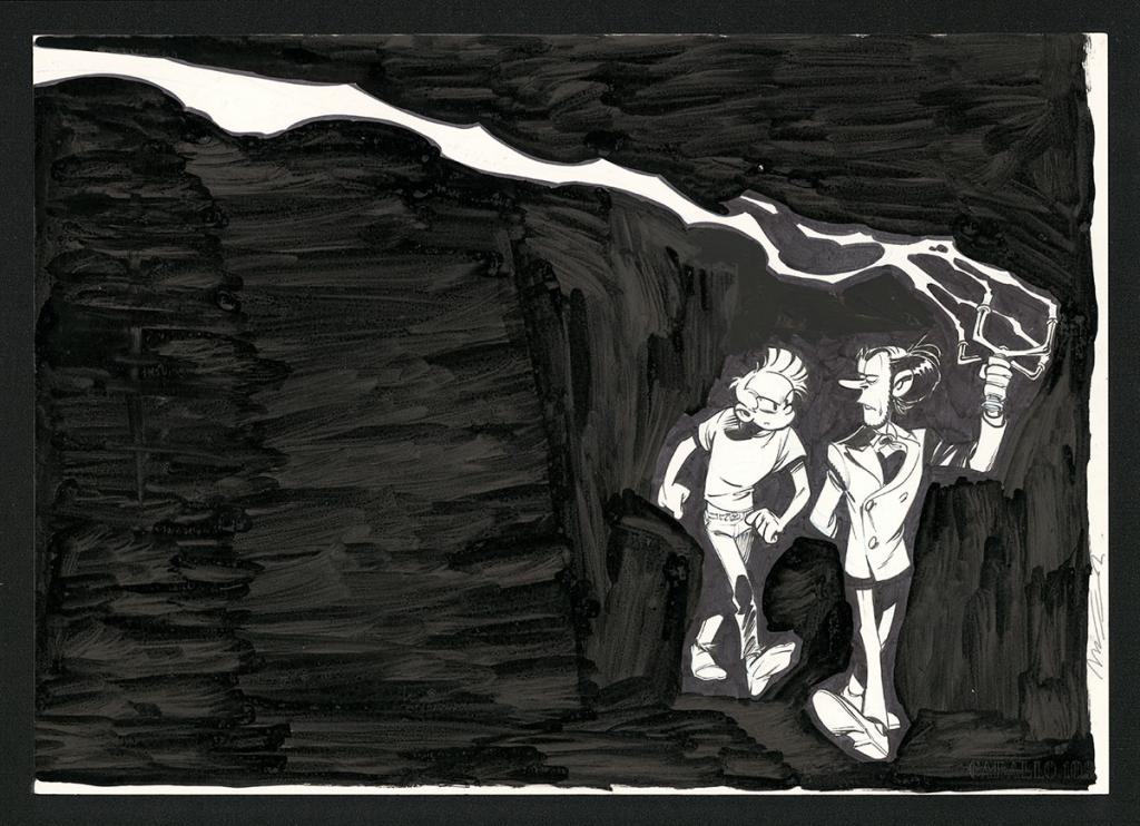 Illustration originale pour les pages de garde - José Luis Munuera - Feutre et encre de Chine sur papier - 5526